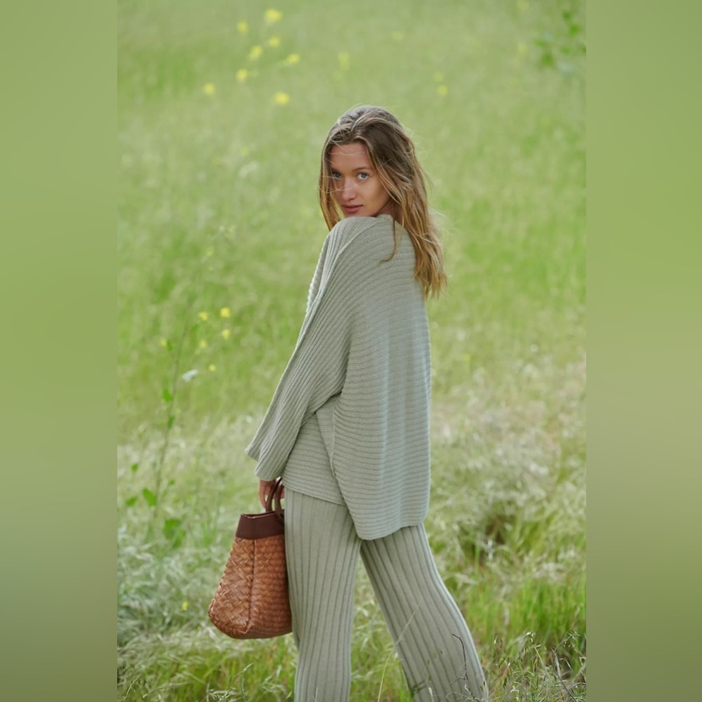Free People Sage Green Sweater